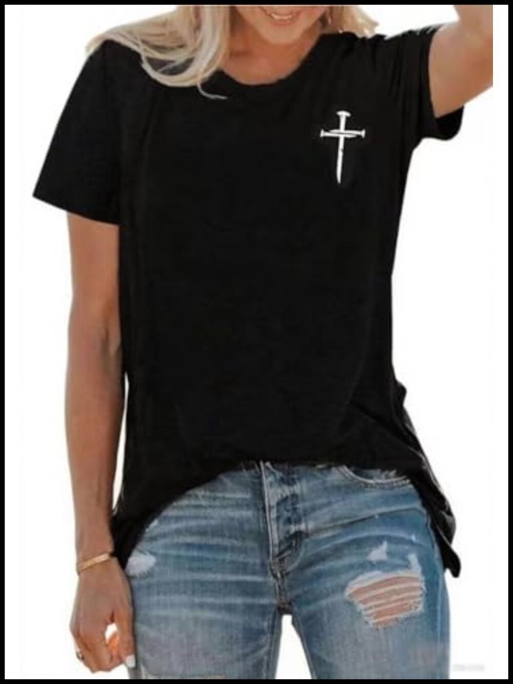 Faith Over Fear Graphic T-Shirt Women Short Sleeve Cotton Blend Crew Neck Tee